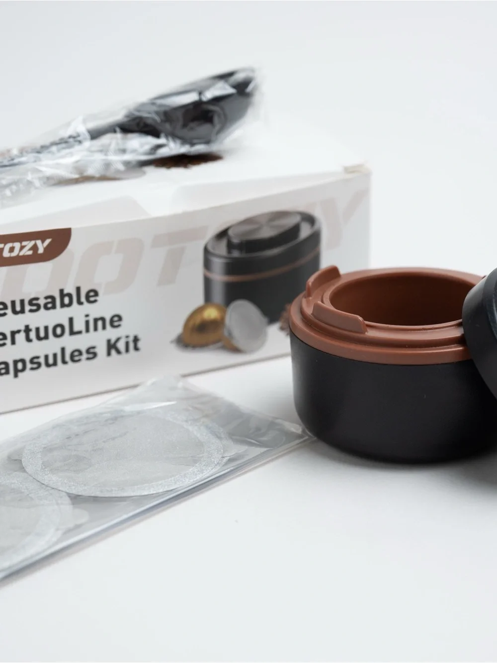 •LIKE NEW• SOOTOZY Reusable VertuoLine Capsule Kit - Black & Brown